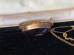 Vintage Gold Amethyst Brooch