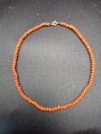 Unique Antique Pink Coral Bead Necklace with Gold Clasp