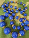 Vintage Blue Lapis Lazuli Beaded Necklace