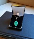 1930s Art Deco Carved Jade Glass Necklace