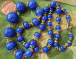 Vintage Blue Lapis Lazuli Beaded Necklace