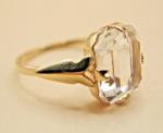 Edwardian 9ct Yellow Gold Rock Crystal Ring