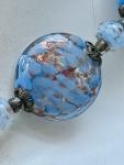 Art Deco Venetian Sommerso Aventurine Glass Necklace