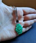 1930s Art Deco Carved Jade Glass Necklace