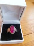 Vintage 925 Sterling Silver Men's Ruby Ring