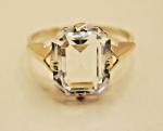 Edwardian 9ct Yellow Gold Rock Crystal Ring