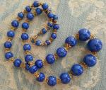 Vintage Blue Lapis Lazuli Beaded Necklace