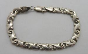 Sterling Silver Art Deco Vintage Link Bracelet
