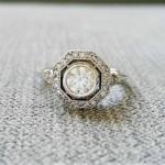 Art Deco 2Ct Round Cut Diamond Halo Ring