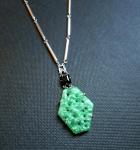 1930s Art Deco Carved Jade Glass Necklace
