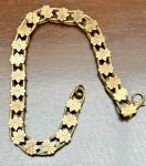 Gold Tone Antique Flower Chain Bracelet