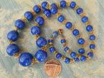 Vintage Blue Lapis Lazuli Beaded Necklace