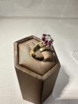 9ct Antique Gold Ring with Diamond and Ruby