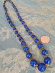 Vintage Blue Lapis Lazuli Beaded Necklace