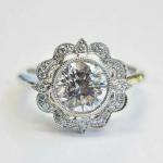 2CT Round Cut Diamond Vintage Wedding Ring 14k White Gold
