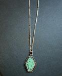1930s Art Deco Carved Jade Glass Necklace