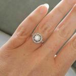 Art Deco 2Ct Round Cut Diamond Halo Ring