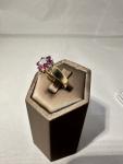 9ct Antique Gold Ring with Diamond and Ruby