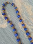 Vintage Blue Lapis Lazuli Beaded Necklace