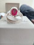 Vintage 925 Sterling Silver Men's Ruby Ring