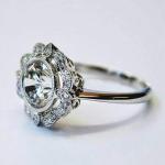 2CT Round Cut Diamond Vintage Wedding Ring 14k White Gold