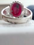 Vintage 925 Sterling Silver Men's Ruby Ring
