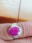 Vintage 925 Sterling Silver Men's Ruby Ring
