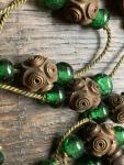 Vintage Green Glass Bead Drop Necklace
