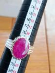 Vintage 925 Sterling Silver Men's Ruby Ring