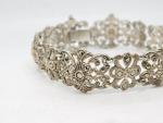 Art Deco Floral Panel Sterling Silver Marcasite Bracelet