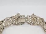 Art Deco Floral Panel Sterling Silver Marcasite Bracelet