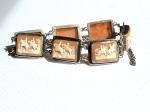 Edwardian Silver Equestrian Cameo Bracelet