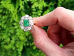 Emerald and Diamond 18ct Gold Antique Ring