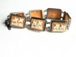 Edwardian Silver Equestrian Cameo Bracelet