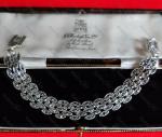 Art Deco Silver Marcasite Crystal Bracelet