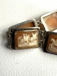 Edwardian Silver Equestrian Cameo Bracelet