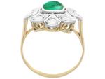 Emerald and Diamond 18ct Gold Antique Ring