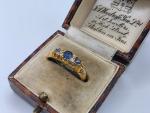 Victorian 18ct Gold Diamond & Sapphire Ring 1897
