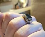 Vintage Sterling Silver Signet Ring with Onyx