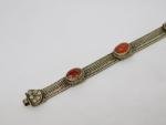 20th Century Silver Cabochon Carnelian Bracelet