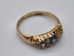 Victorian 18ct Gold Diamond & Sapphire Ring 1897
