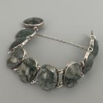 Scottish Silver and Moss Agate Bracelet
