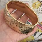 Edwardian 46g Wide Hinged Bangle in 9ct Gold