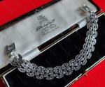 Art Deco Silver Marcasite Crystal Bracelet