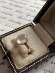 Victorian 9ct Gold Moonstone Ring with Box