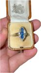 Rose Gold Sapphire and Diamond Navette Ring