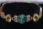 Antique Victorian Silver Scottish Agate Bracelet