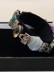 Antique Victorian Silver Scottish Agate Bracelet