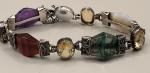 Antique Victorian Silver Scottish Agate Bracelet