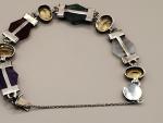 Antique Victorian Silver Scottish Agate Bracelet